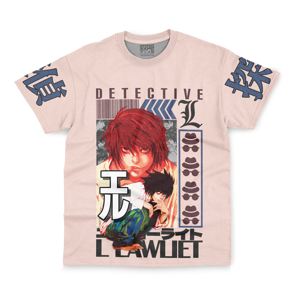 AnimeDwarf L Death Note Streetwear T-Shirt - AnimeDwarf