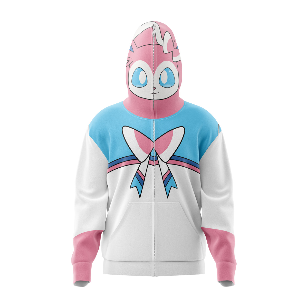 Eevee Pokemon Full Face Zip Hoodie - AnimeBape