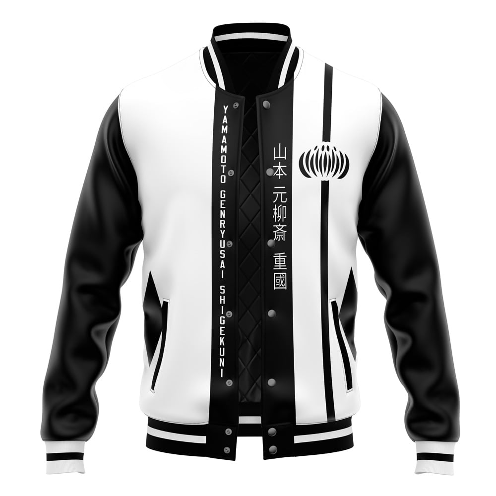 AnimeDwarf Yamamoto Genryusai Shigekuni Bleach Varsity Jacket - AnimeDwarf